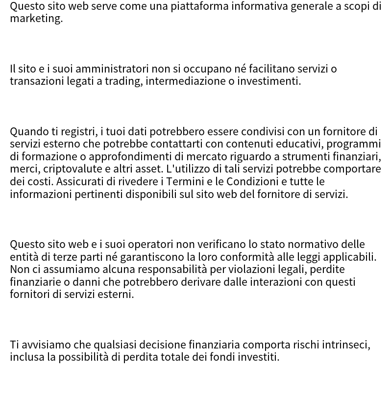 Dichiarazione di non responsabilità